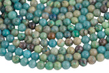 Natural Chrysocolla Beads 6mm 8mm 10mm 12mm Round Real Natural Blue Green Chrysocolla Red Iron Matrix Gemstone Arizona 15.5" Strand