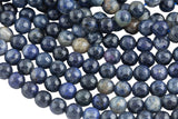 Natural Faceted Round Sodalite, High Quality in 6mm, 8mm, 10mm, and 12mm Gemstone Beads