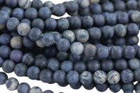 Natural Sodalite, High Quality in Matte Round, 6mm, 8mm, 10mm, 12mm- Full Strand- Gemstone Beads