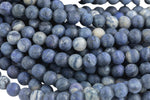 Natural Sodalite, High Quality in Matte Round, 6mm, 8mm, 10mm, 12mm- Full Strand- Gemstone Beads