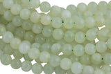Natural New Mountain Jade, High Quality in Round, 4mm, 6mm, 8mm, 10mm, 12mm, 14mm-Full Strand 16 inch Strand Smooth Gemstone Beads