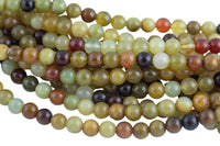 Flower Jade Beads 4mm 6mm 8mm 10mm Round Beads 15.5" Strand Gemstone Beads