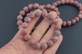 Natural Sesame Jasper Matte Round Size 10mm and 12mm- Handmade In USA- approx. 7-7.5" Bracelet Crystal Bracelet- LGS