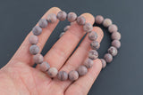 Natural Picture Painted Jasper Matte Round Size 10mm and 12mm- Handmade In USA- approx. 7-7.5" Bracelet Crystal Bracelet- LGS