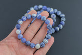 Natural Sodalite Jasper Matte Round Size 10mm and 12mm- Handmade In USA- approx. 7-7.5" Bracelet Crystal Bracelet- LGS