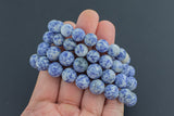 Natural Sodalite Jasper Matte Round Size 10mm and 12mm- Handmade In USA- approx. 7-7.5" Bracelet Crystal Bracelet- LGS