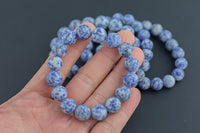 Natural Sodalite Jasper Matte Round Size 10mm and 12mm- Handmade In USA- approx. 7-7.5" Bracelet Crystal Bracelet- LGS