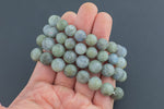 Natural Labradorite Matte Round Size 10mm and 12mm- Handmade In USA- approx. 7-7.5" Bracelet Crystal Bracelet- LGS