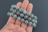 Natural Labradorite Smooth Round Size 10mm and 12mm- Handmade In USA- approx. 7-7.5" Bracelet Crystal Bracelet- LGS