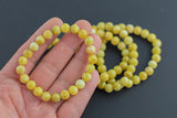 Bracelet Mustard Yellow jade Bracelets 8mm Stackable Round Gemstone Crystal Bracelets - Handmade Bracelet Crystal Bracelet