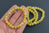 Bracelet Mustard Yellow jade Bracelets 8mm Stackable Round Gemstone Crystal Bracelets - Handmade Bracelet Crystal Bracelet
