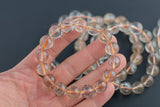 Natural Copper Angel Hair Rutilated Quartz Bracelet-- One Size Fits All- High Quality AAA Quality Gemstone Beads