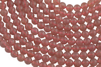 Natural Strawberry Quartz, High Quality in Round, 4mm, 6mm, 8mm, 10mm, 12mm- Full 15.5 Inch Strand AAA Quality Smooth Gemstone Beads