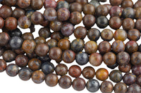 Natural Pietersite Beads smooth round sizes, 8mm- In Full 15.5 inch Strand- AA Quality - Original Stock Very Rare! AAA Quality Smooth