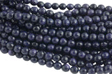 Natural Blue Sandstone Grade AAA Faceted Round. Full strand 4mm, 6mm, 8mm, 10mm, or 12mm-Full Strand 15.5 inch Strand Gemstone Beads