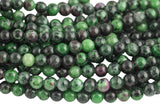 Natural Ruby Zoisite 4mm 6mm 8mm 10mm Round Beads 15.5" Strand