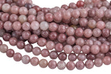 Natural Strawberry Quartz, High Quality in Round, 4mm, 6mm, 8mm, 10mm, 12mm- Full 15.5 Inch Strand AAA Quality Smooth Gemstone Beads