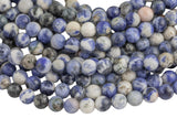 Natural White Blue Sodalite, High Quality in Round, 4mm, 6mm, 8mm, 10mm, 12mm, 14mm-Full Strand 16 inch Strand AAA Quality Smooth