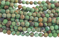 Natural Green Opal Matt Round 4mm, 6mm, 8mm, 10mm, 12mm- Full 15.5 Inch Strand- Gemstone Beads