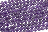 Natural AA Quality Amethyst Beads, High Quality Faceted Cut Round- 4mm, 6mm, 8mm, 10mm, 12mm- High Cut Facets AAA Quality Gemstone Beads