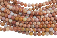 Natural Red Petrified Wood, High Quality in Round- 6mm, 8mm, 10mm, 12mm- Full 16 inch strand AAA Quality AAA Quality Smooth Gemstone Beads