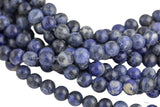 Natural Sodalite Beads AAA Quality, High Quality in Round- 4mm, 6mm, 8mm, 10mm, 12mm- Full 15.5 Inch Strand- Smooth Gemstone Beads