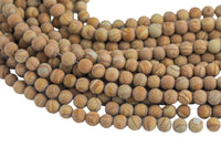 Natural Matte Wood Jasper, High Quality in Round, 4mm, 6mm, 8mm, 10mm, 12mm, 14mm- Full 15.5 Inch Strand Smooth Gemstone Beads