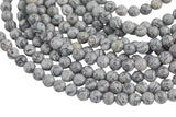 Natural Gray Picasso Jasper Beads Grade AAA Round 6mm 8mm 10mm 12mm Full Strand AAA Quality Smooth Gemstone Beads