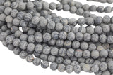 Natural Matte Gray Picasso Jasper Beads Grade AAA 6mm 8mm 10mm 12mm Loose Beads Full Strand 15.5-16" AAA Quality Gemstone Beads