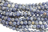 Natural Light Sodalite Round- 6mm 8mm 10mm 12mm-Full Strand 15.5 inch Strand AAA Quality Smooth Gemstone Beads