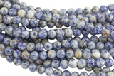 Natural Light Sodalite Round- 6mm 8mm 10mm 12mm-Full Strand 15.5 inch Strand AAA Quality Smooth Gemstone Beads