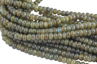 Natural Labradorite faceted roundel 6mm and 8mm- Full 16 inch strand Gemstone Beads