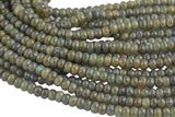 Natural Labradorite faceted roundel 6mm and 8mm- Full 16 inch strand Gemstone Beads