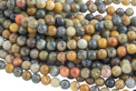 Natural Tan Petrified Wood- Faceted Round sizes. 4mm, 6mm, 8mm, 10mm, 12mm, 14mm- Full 15.5 Inch Strand AAA Quality Gemstone Beads