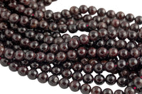 Natural Red Garnet Beads- Round, 3mm 4mm 6mm 8mm 10mm 12mm- In Full 15.5 Inch Long Strand - Bulk order Smooth Gemstone Beads