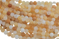 Natural Matte African Yellow Opal Beads, AA Quality Round- 6mm, 8mm, 10mm, 12mm - - Full 15.5 Inch Strand AAA Quality Gemstone Beads