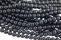 Natural Faceted Black Tourmaline High Quality in Faceted Round-Full Strand, 4mm, 6mm, 8mm, 12mm - Wholesale Beads Gemstone Beads