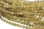 Natural Golden Rutile Quartz 4mm 6mm 8mm 10mm 12mm Round Gold Yellow Rutilated Quartz Beads Tons of Sharp Rutile Hair Needle 15.5" Strand