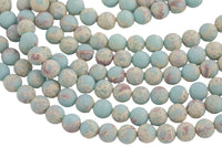 Natural Impression Sea Sediment Jasper Matte Round Beads 4mm 6mm 8mm 10mm Aka Snake Skin Jasper Aqua Terra Jasper 15.5" Strand Smooth