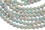 Natural Impression Sea Sediment Jasper Matte Round Beads 4mm 6mm 8mm 10mm Aka Snake Skin Jasper Aqua Terra Jasper 15.5" Strand Smooth