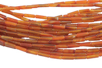 Natural Carnelian beads tube tubular beads 15.5" 4x13mm