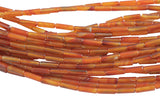 Natural Carnelian beads tube tubular beads 15.5" 4x13mm