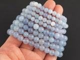 Aquamarine Jade Bracelet Stretchy String Bracelet Natural Gemstone Crystal Bracelets Pre-charged Handmade Jewelry Bracelet Crystal Bracelet