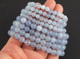 Aquamarine Jade Bracelet Stretchy String Bracelet Natural Gemstone Crystal Bracelets Pre-charged Handmade Jewelry Bracelet Crystal Bracelet