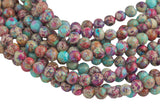 Purple AFRICAN Sea Sediment Jasper smooth round sizes, 4mm, 6mm, 8mm, 10mm, 12mm- Full 15.5 Inch Strand- Wholesale Price Smooth