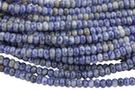 Natural Sodalite, High Quality in Roundel, 6mm, 8mm- Full 15.5 Inch Strand-Full Strand 15.5 inch Strand Smooth Gemstone Beads