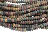 Natural Picasso Jasper Beads. Full Strand, 8mm Beads- Roundel Smooth Gemstone Beads