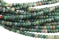 Natural Indian Agate High Quality in 6mm and 8mm Roundel- Full 15.5 Inch Strand AAA Quality Smooth Gemstone Beads