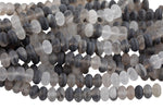 Natural Cloudy Quartz High Quality in 8mm Matte Roundel- Full 15.5 Inch Strand Smooth Gemstone Beads