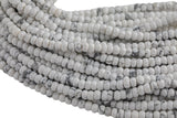 Natural Howlte- High Quality in Faceted Roundel- 4mm, 6mm, 8mm, 10mm, 12mm- Full 15.5 Inch Strand Gemstone Beads